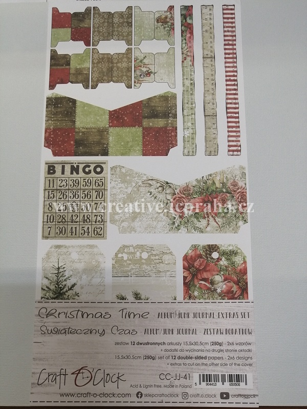 Christmas Time II - set12ks- 2x6/15.5x30.5cm250gsm